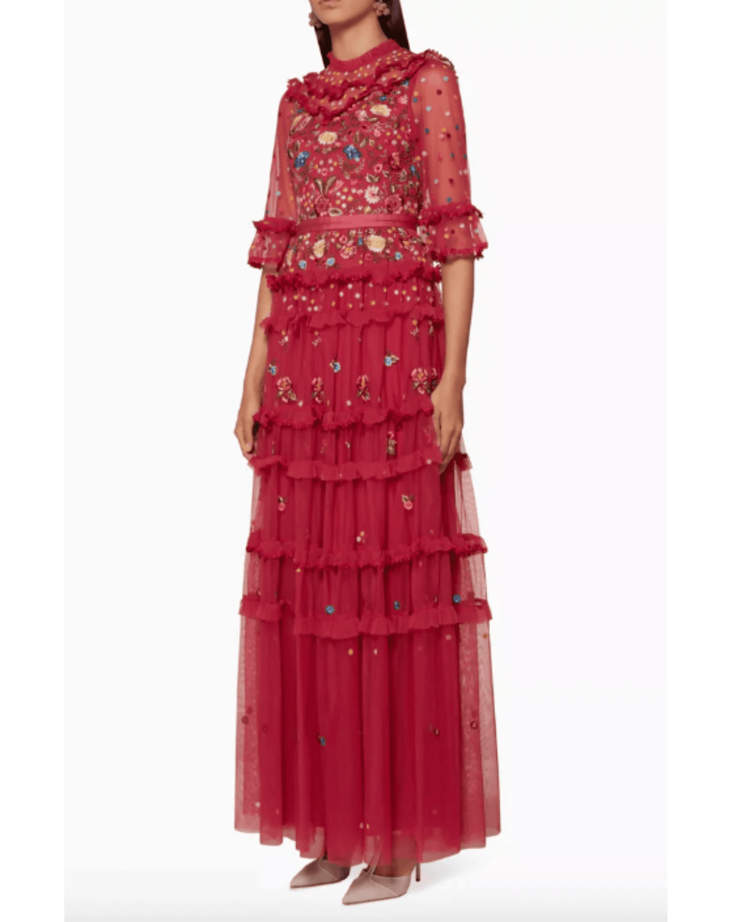 Heather-Red Pandora Embellished Gown - Endless