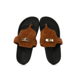Hermes Empire suede goatskin womens sandal with brown strap and black sole — Hermes | Endless UAE