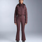 Minardi Piume burgundy ski suit with puffer jacket and flared pants — Oysho | Endless UAE