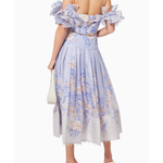 Postcard Bow Bodice Dress in lavender floral print with cold-shoulder design — Zimmermann | Endless UAE