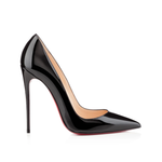 Black pointed-toe pumps with beige leather insole and white tissue paper insert — Endless | Endless UAE