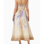 Floral print midi dress with sweetheart neckline and tie waist — Zimmermann | Endless UAE