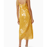 Gold sequin midi dress with beaded straps and scoop neckline — Alexis | Endless UAE