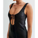 Aubrie Keyhole Satin Maxi Dress