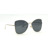 Gold cat-eye sunglasses with dark gray lenses and thin metal frames — Chanel | Endless UAE