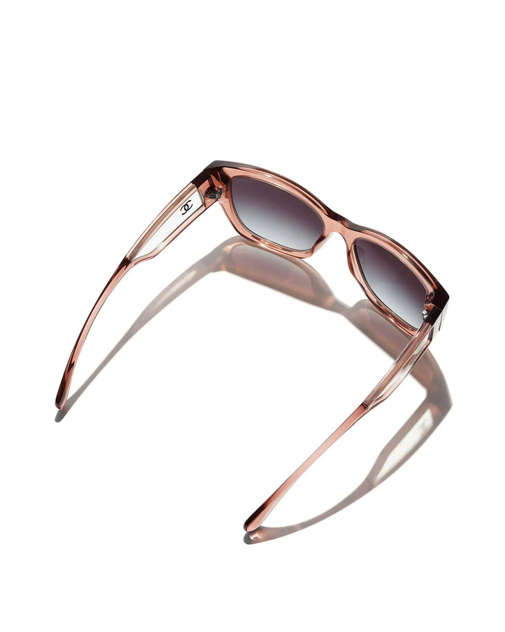 Pink transparent butterfly sunglasses with gradient lenses — Chanel | Endless UAE