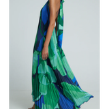 Opera Pleated Gown in green, navy and black with halter neckline — L'IDÉE | Endless UAE