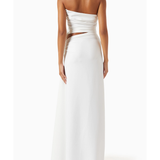 White halter maxi dress with cutout details and side slit — Bronx & Banco | Endless UAE