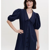 Pleated Dress With Collar