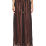 Burgundy Ophelia lace top and pants set with puffed sleeves and pleated details — Aje | Endless UAE