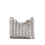 Silver chainmail nano shoulder bag with scalloped edge detail — Rabanne | Endless UAE