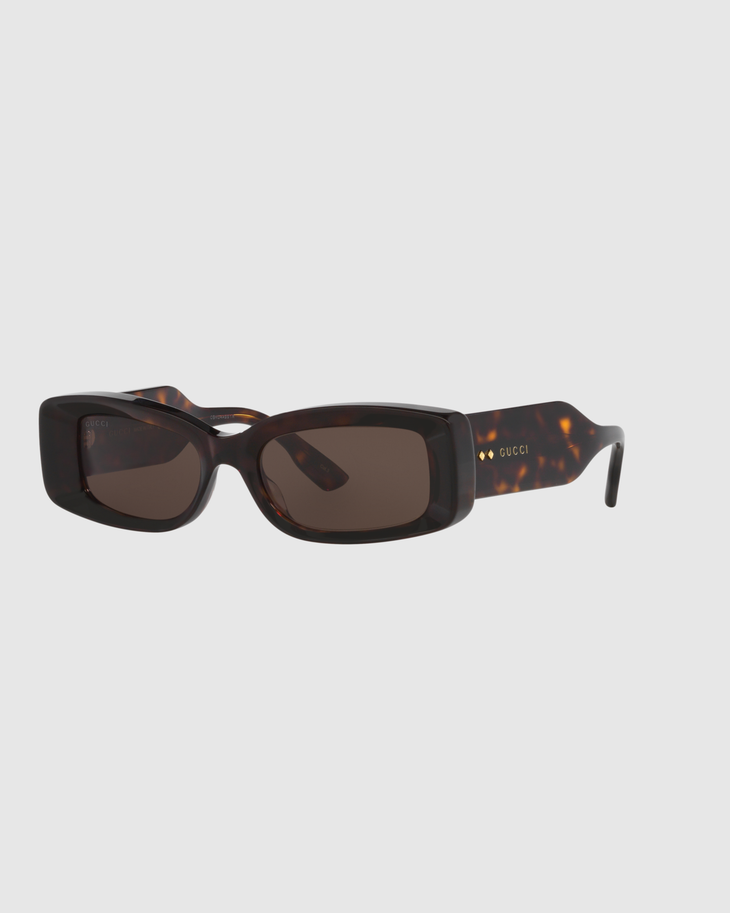 Tortoiseshell rectangular-frame sunglasses with brown lenses — Gucci | Endless UAE