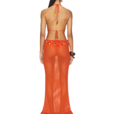 Crochet Bead Trim Maxi Dress