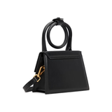 Black leather Knot Chiquito bag with curved handles and gold branding — Jacquemus | Endless UAE