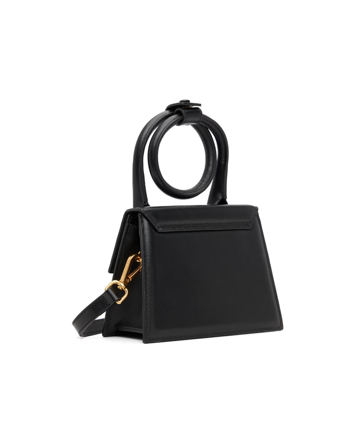 Black leather Knot Chiquito bag with curved handles and gold branding — Jacquemus | Endless UAE