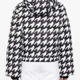 Black and white houndstooth oversized puffer jacket — Perfect Moment | Endless UAE
