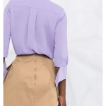Logo-plaque straight short skirt in beige with back zip closure — Elisabetta Franchi | Endless UAE