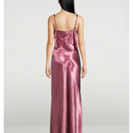 Nadine Satin Slip Dress in mauve, cowl neckline, thin straps — LoveShackFancy | Endless UAE