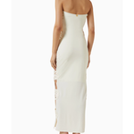 Hoja Rota white strapless maxi dress with side cutouts — Bahia Maria | Endless UAE