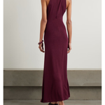 Burgundy sleeveless hooded maxi dress in Tencel Lyocell blend jersey — St Agni | Endless UAE