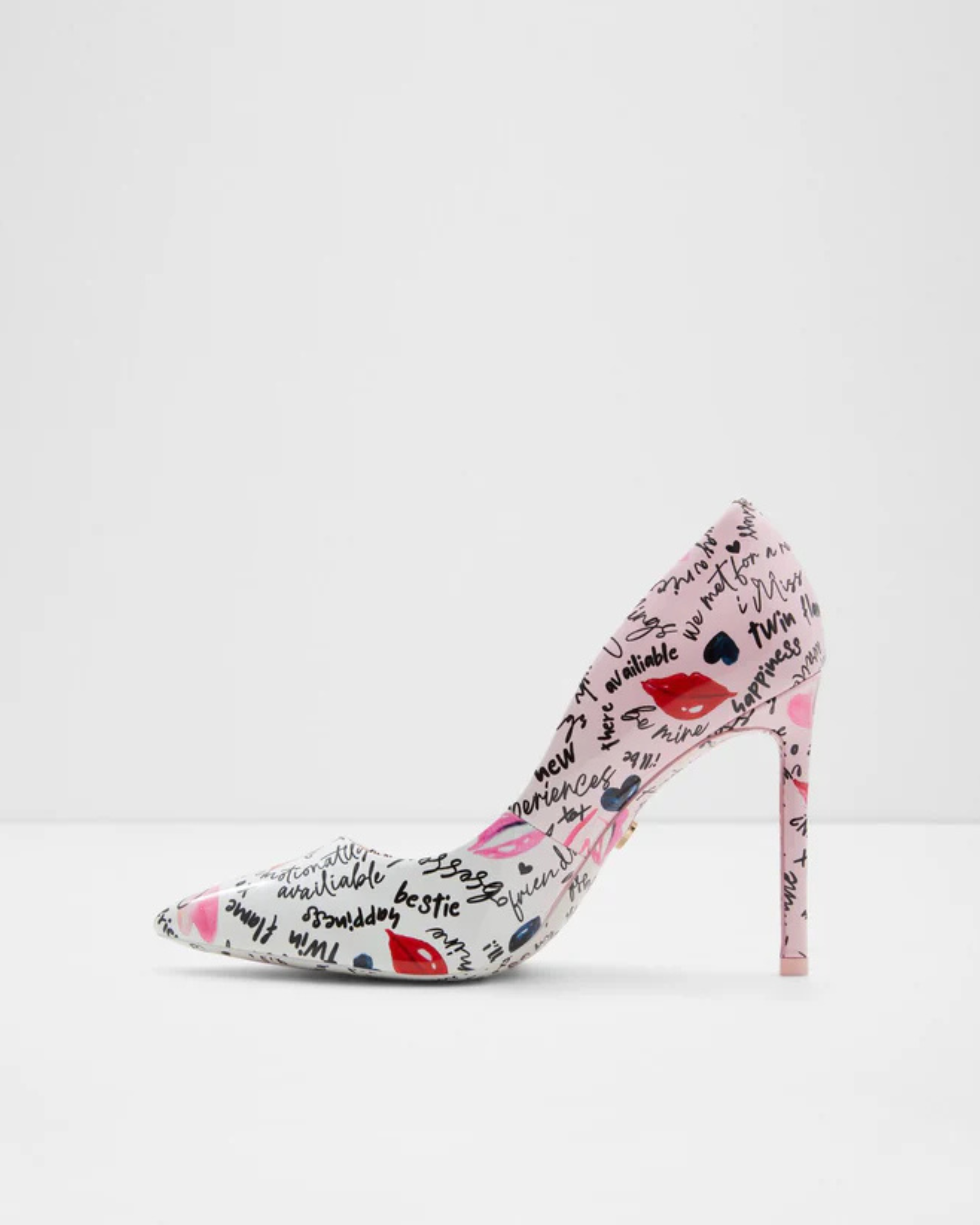 Stessy 2.0 white stiletto heel with red lips and romantic print pattern — Aldo | Endless UAE