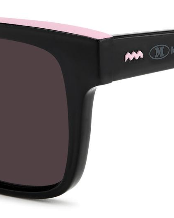 Black square sunglasses with pink temple accents and tinted lenses — Missoni | Endless UAE