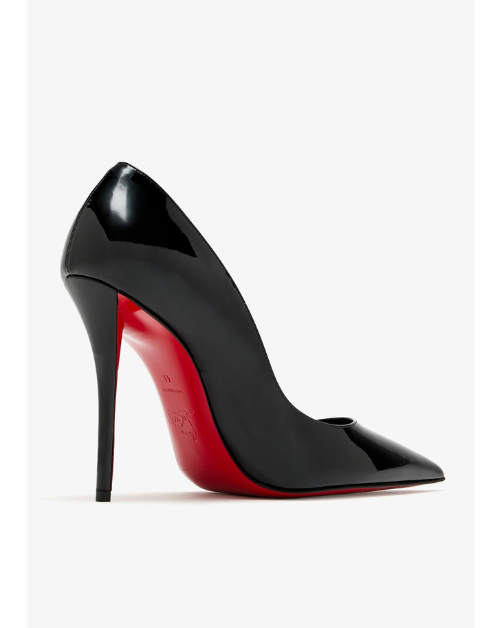Black patent leather pointed-toe pump with red sole — Christian Louboutin | Endless UAE