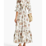 Ruffled Floral Cotton Maxi Dress