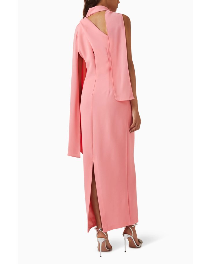 Pink sleeveless draped scarf maxi dress — Nass | Endless UAE