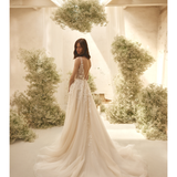 Agnes Dress in ivory with delicate lace bodice and flowing tulle skirt — Ria Tener | Endless UAE