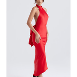 Ilaria Red Bow Halter Dress