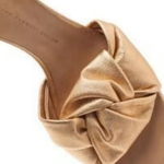 Gold twisted knot slide heels with thin stiletto heel — Giuseppe Zanotti | Endless UAE