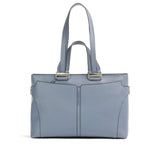 Blue leather tote bag with dual handles and structured design — Piquadro | Endless UAE
