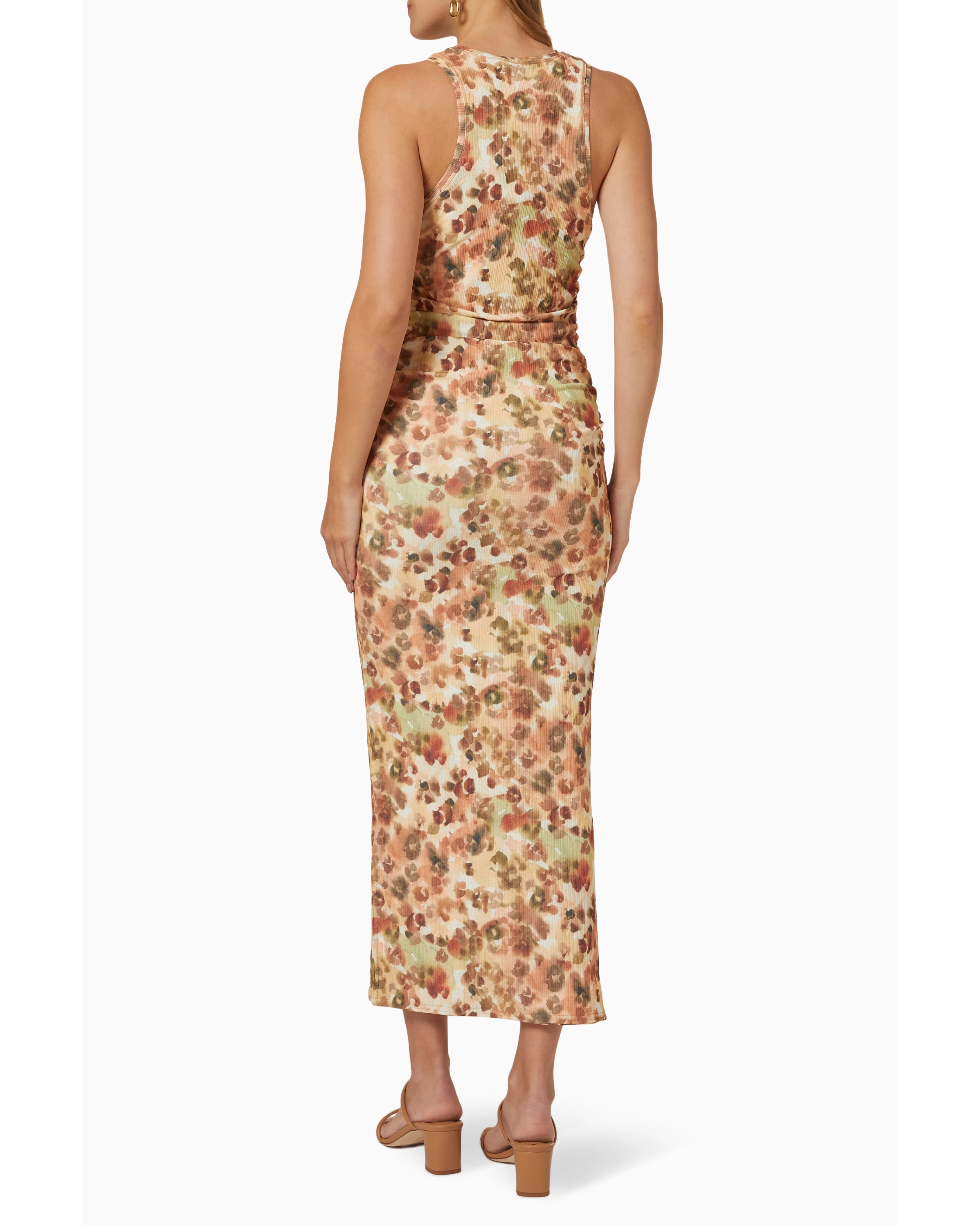 Rilo Midi Dress in floral print with cutout details and ruched waist — Nanushka | Endless UAE