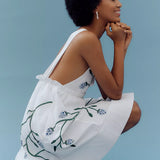 Maeve Cotton Sleeveless V-Neck Mini Babydoll Strawberry Dress