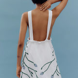 Maeve Cotton Sleeveless V-Neck Mini Babydoll Strawberry Dress