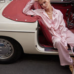 Pink tie-up shirt worn as a dress with white sunglasses — By Keara | Endless UAE