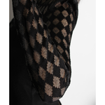 Black lace overlay short dress with long sleeves and sheer floral pattern detailing — Balmain | Endless UAE