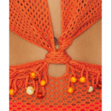 Crochet Bead Trim Maxi Dress