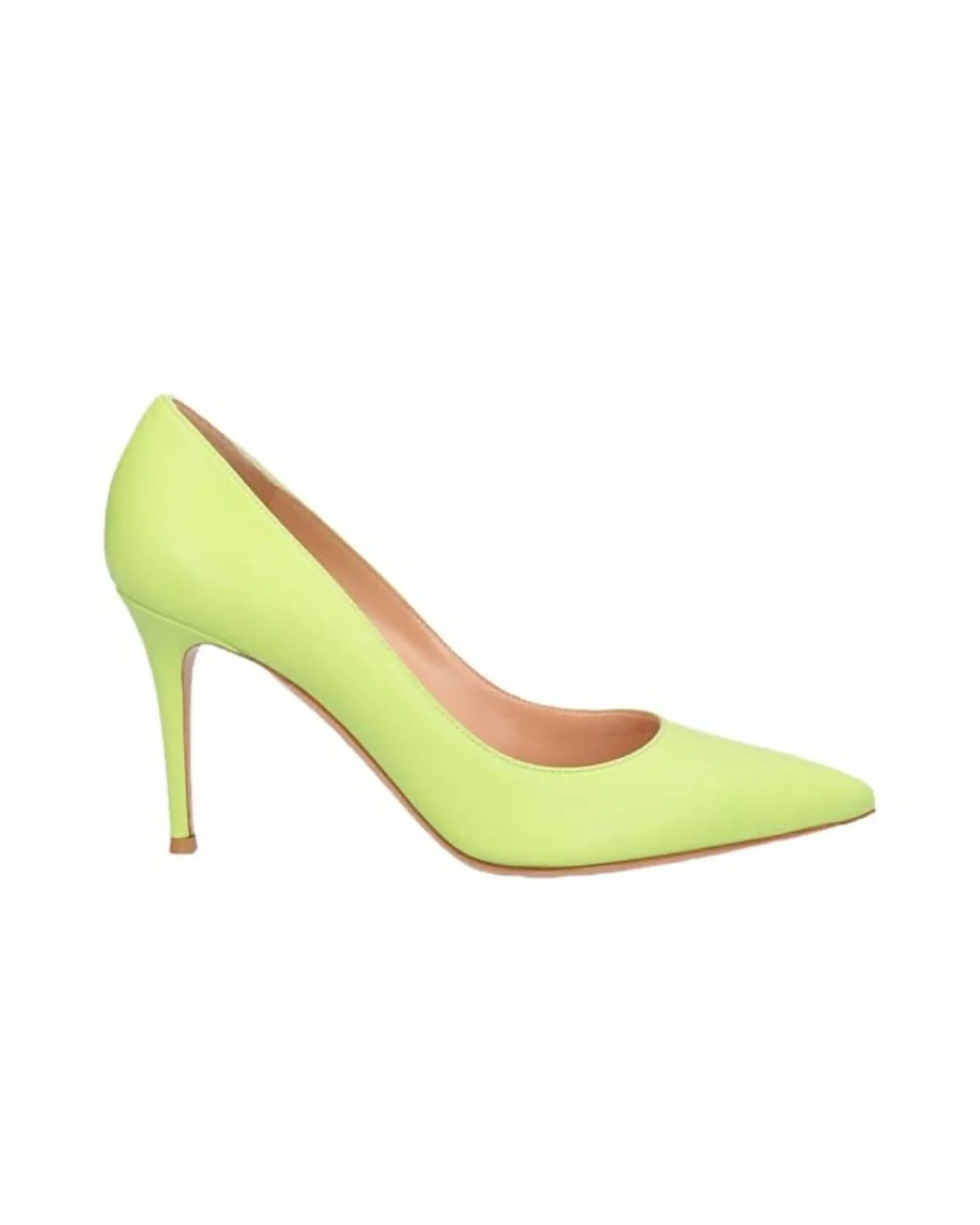 Lime green suede pointed-toe pumps with stiletto heel — Gianvito Rossi | Endless UAE