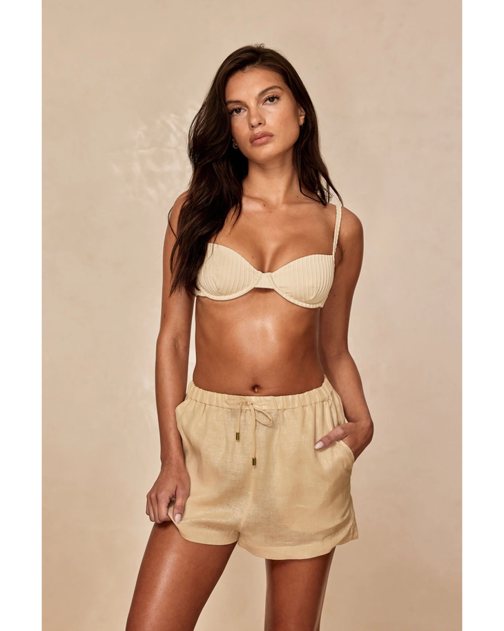 Tuscany Short in cream linen by Monday Swimwear — Monday Swimwear | Endless UAE