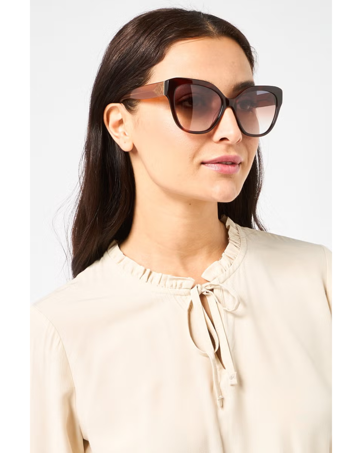 Tortoiseshell butterfly sunglasses with gradient pink lenses and oversized cat-eye frames — Kate Spade | Endless UAE