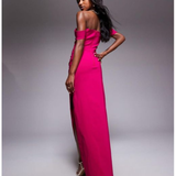 Bengaline Off Shoulder Ruched Waist