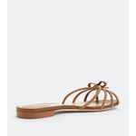Strass flat sandals with embellished bow detail in cream and gold — Rene Caovilla | Endless UAE