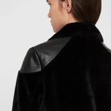 Zola Lux Leather Biker Jacket in black with notch lapels and zip pockets — All Saints | Endless UAE