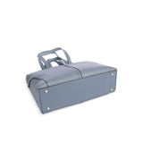 Blue leather tote bag with dual handles and structured design — Piquadro | Endless UAE