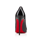 Black pointed-toe pumps with beige leather insole and white tissue paper insert — Endless | Endless UAE