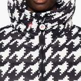 Black and white houndstooth oversized puffer jacket — Perfect Moment | Endless UAE