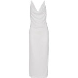 Woman wearing white sequin midi camisole dress with strappy heels — Rotate | Endless UAE