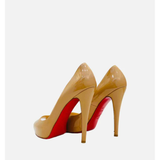 Nude Patent Leather Peep Toe Pumps — Christian Louboutin | Endless UAE